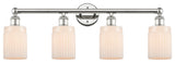 Hadley 4-Light 32" Bath Vanity Light, Polished Nickel Finish, Matte White Shade
