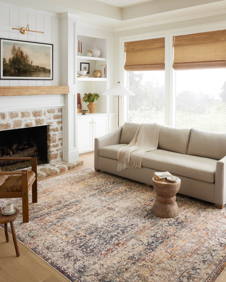 Loloi II Sorrento Natural/Multi 5'3"x5'3" Round Accent Rug