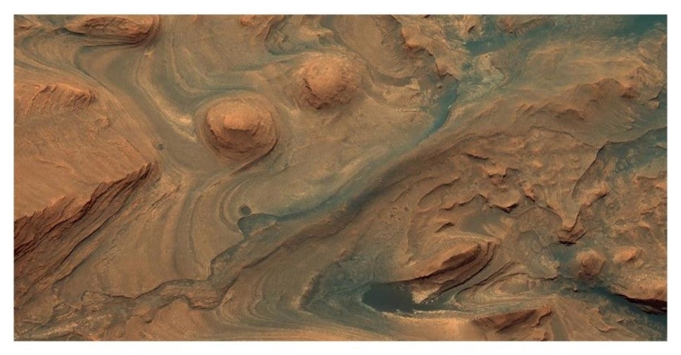 "Mars HiRISE  -  Martian Surface Detail, April 22, 2015" Print by NASA, 26"x14"