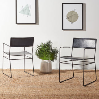 Safavieh Alyx Leather Dining Chair, Black