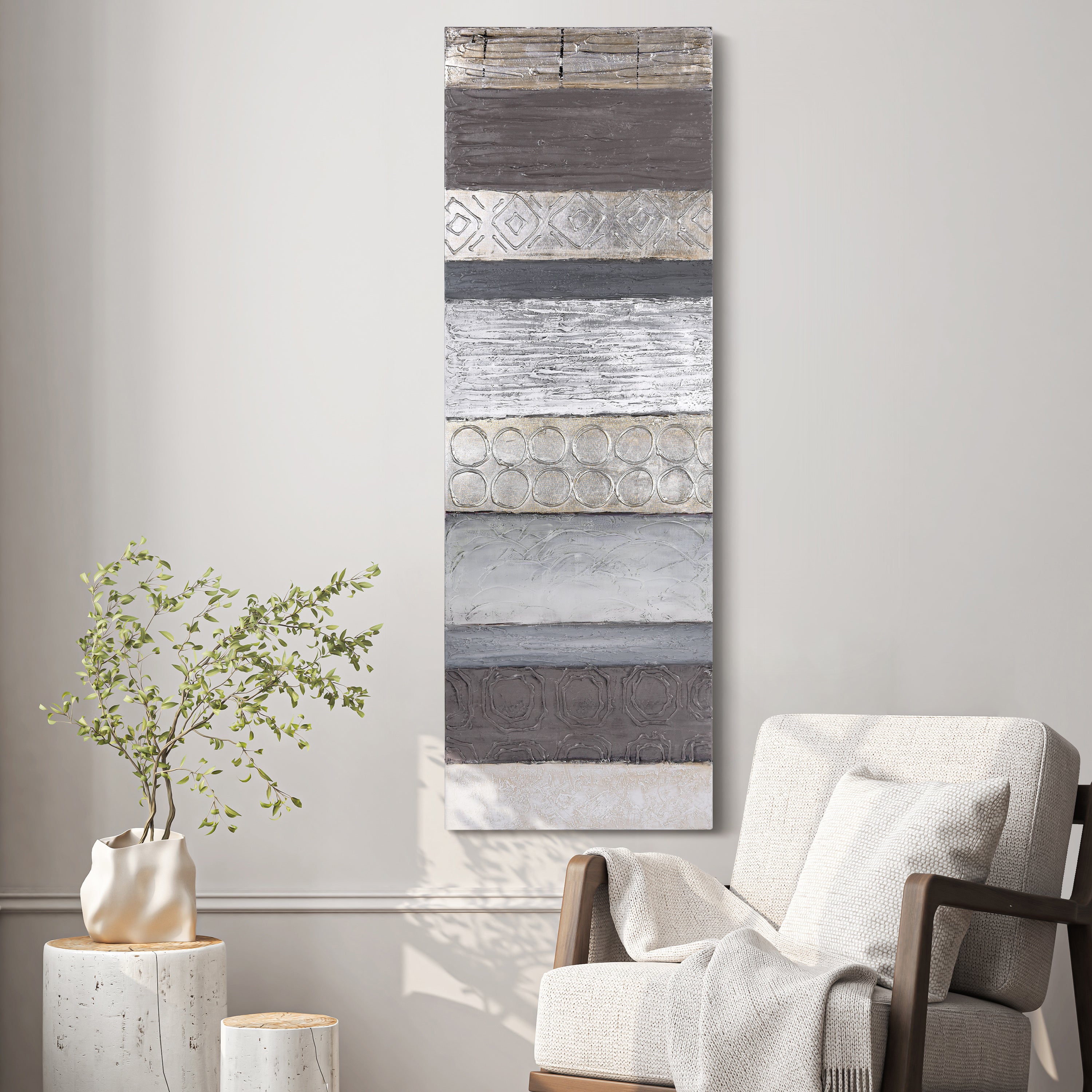 Fluid Textured Metallic Hand Painted Abstract Wall Art by Martin Edwards