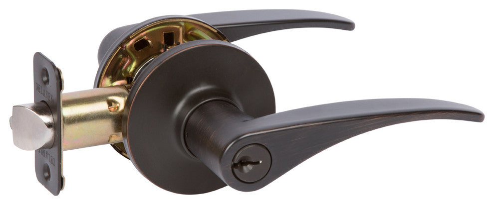 Delaney Hardware Dayton Keyed Entry Lever Set, Tuscany Bronze