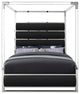 Encore Faux Leather Bed, Black, Queen