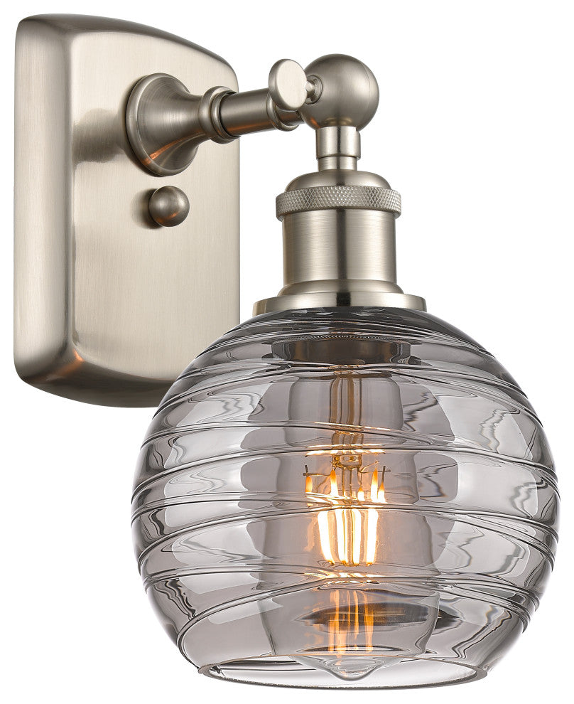 Deco Swirl 1-Light 6" Sconce Brushed Satin Nickel