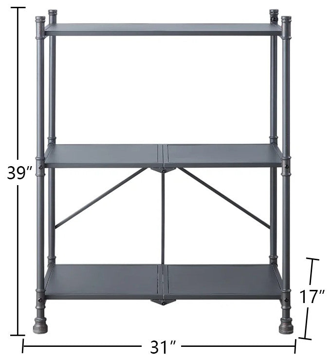 Folding Console Table, Sandy Black and Dark Bronze