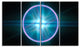Blue Sphere of Cosmic Mind, Abstract Canvas Art Print, 48"x28", 4 Panels