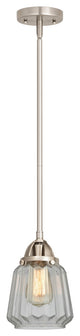 Chatham Mini Pendant, Brushed Satin Nickel, Clear, Clear