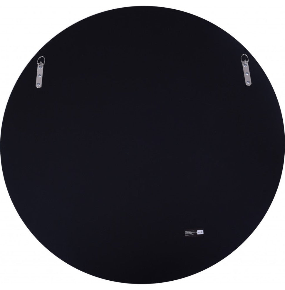 Gray Round Accent Glass Mirror