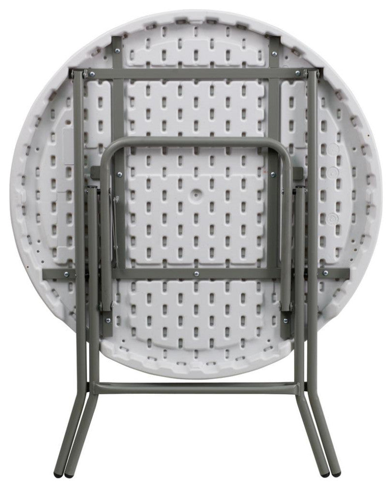 32'' Round Granite White Plastic Folding Table