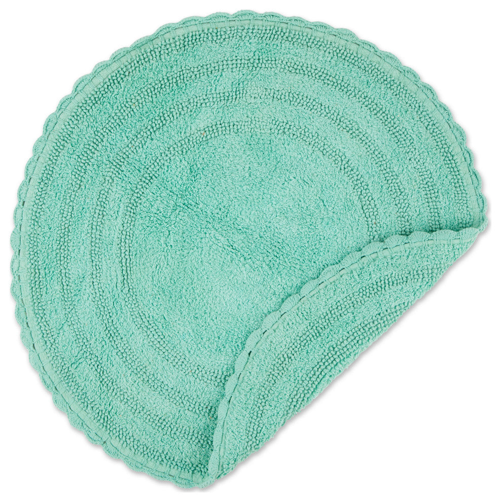 Aqua Round Crochet Bath Mat
