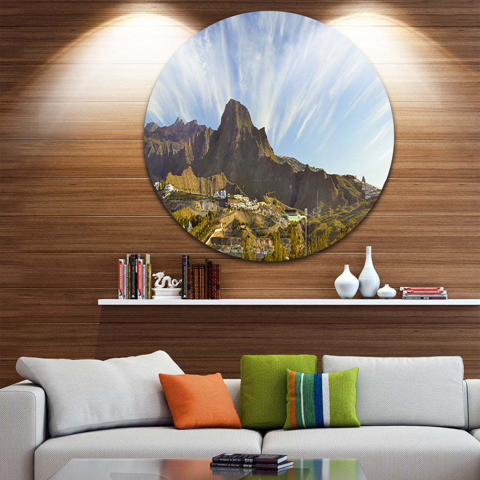 Sunrise Over Ei Teide National Park, Landscape Round Wall Art, 11"