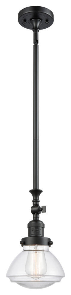 Olean 1-Light Mini Pendant, Matte Black, Clear