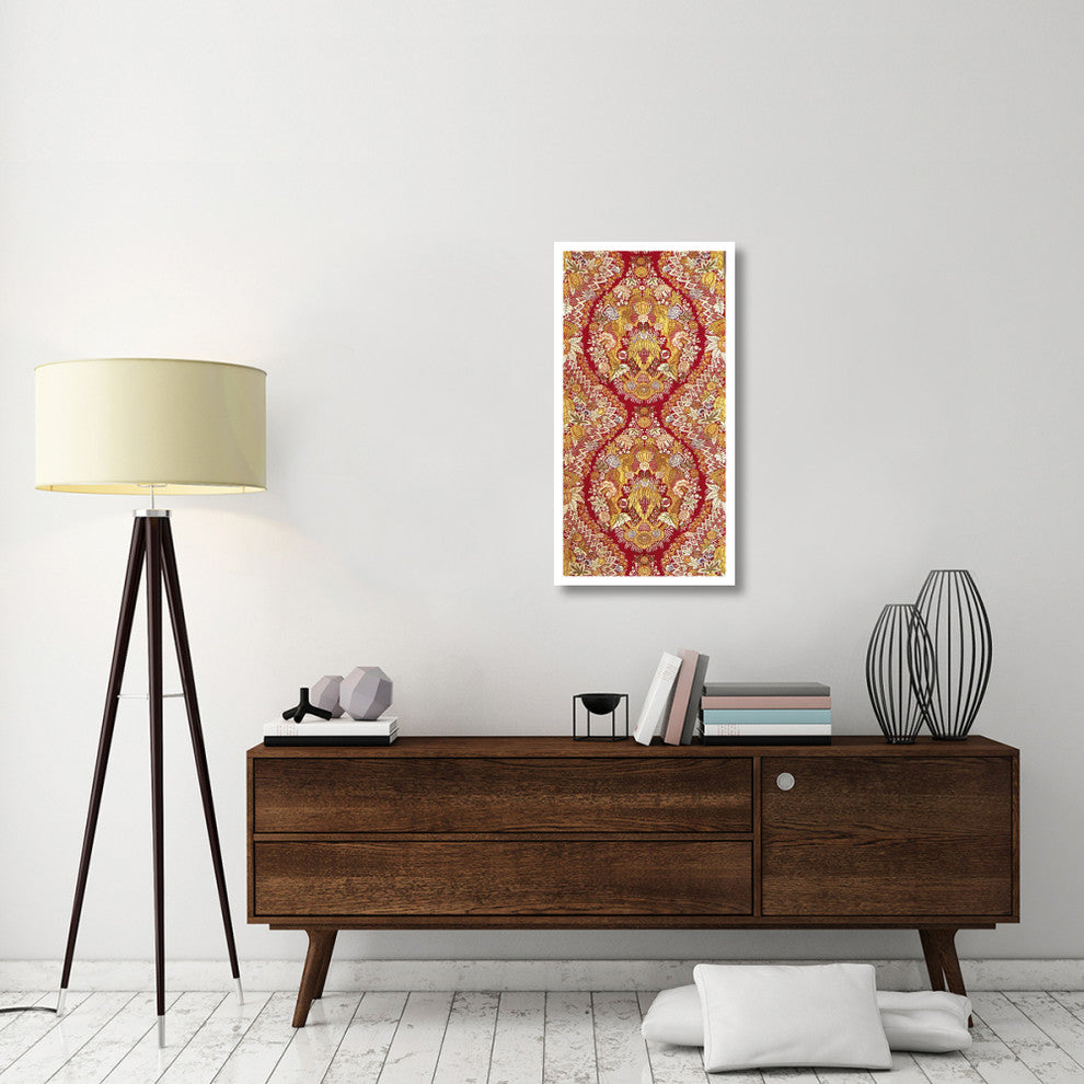 "Textile With Design of Lace and Flowers" Paper Art, 20"x38"