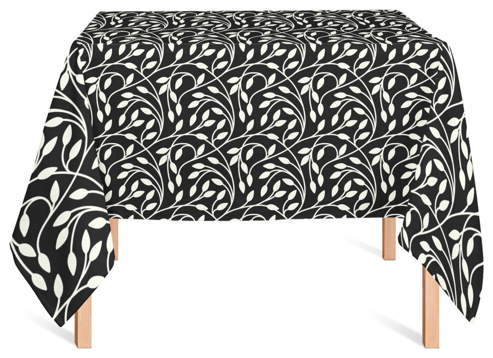 Circle Vine Black 2 58x58 Tablecloth