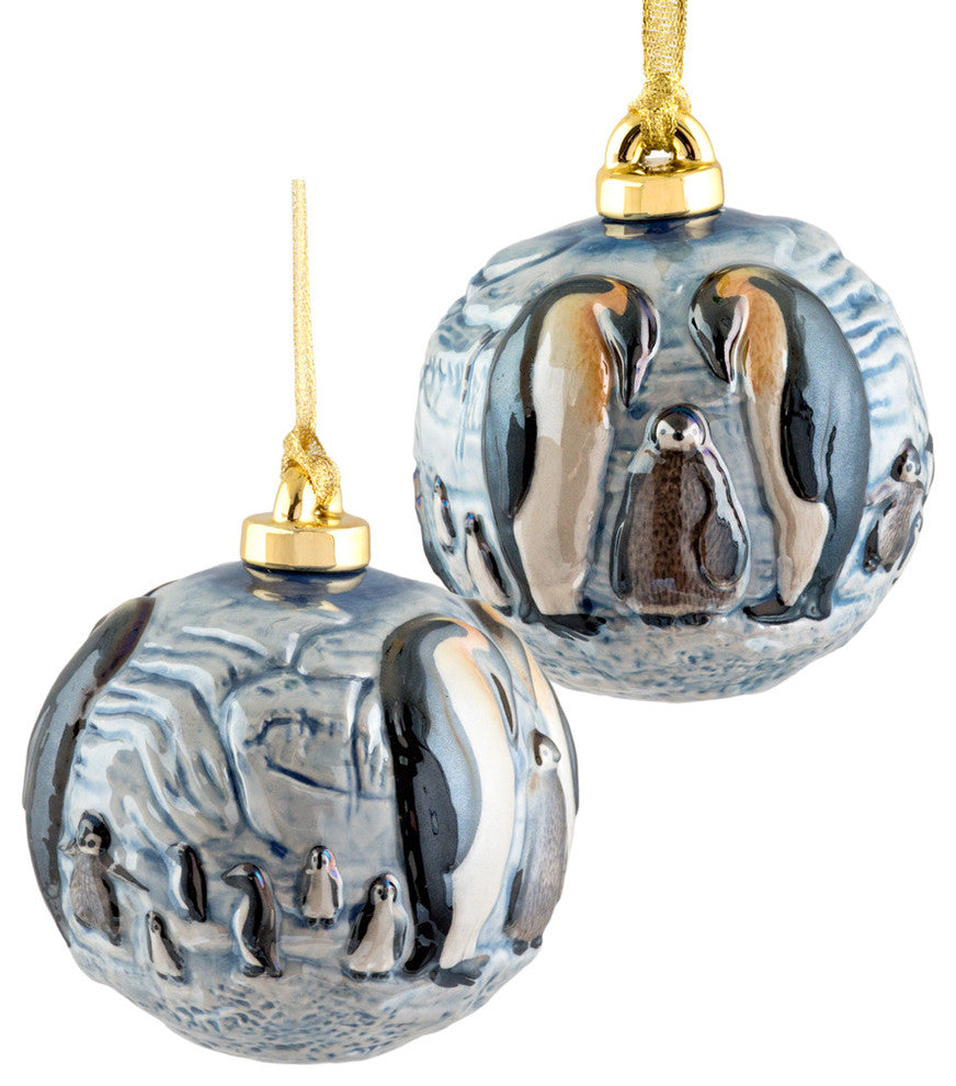 Porcelain Penguin Ball Ornament