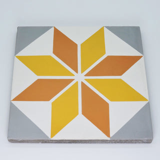 8"x8" Assila Handmade Cement Tile, Multicolor, Set of 12