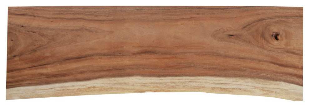 Floating Chamcha Wood Console Table, Acrylic Legs, Brown, Small 72"