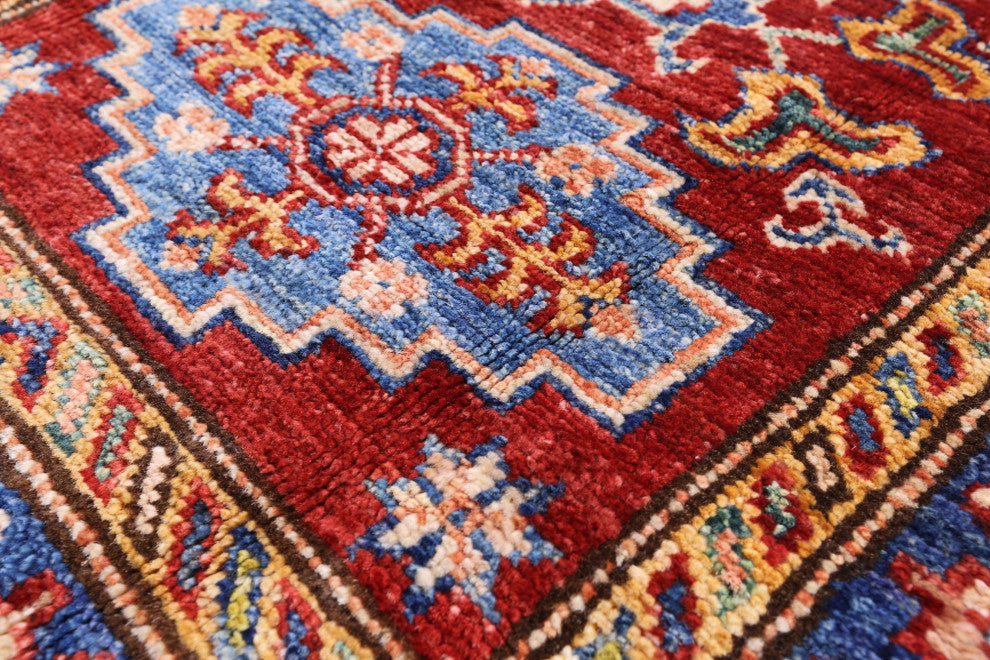 1' 11" X 3' 3" Super Kazak Handmade Wool Rug - Q12984