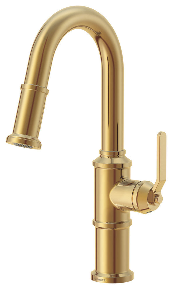 Kinzie Single Handle Pull-Down Prep Faucet, Brushed Bronze