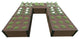 Uptown Brown Walk-In Jumbo U-Shape' 12'x12' 22" Raised Garden Bed, 1" Profile