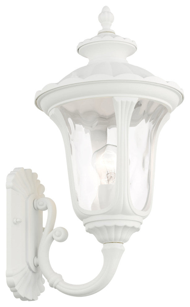 Textured White Traditional, Victorian, Sculptural, Outdoor Wall Lantern