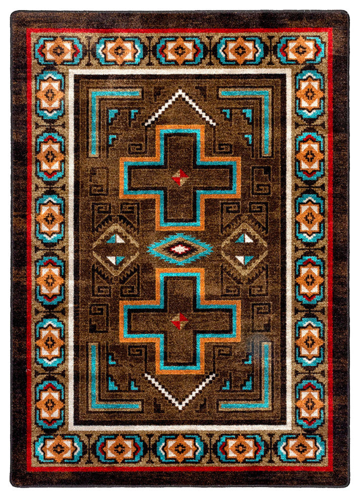 Saw Tooth Oka, Brown, 4'x5'
