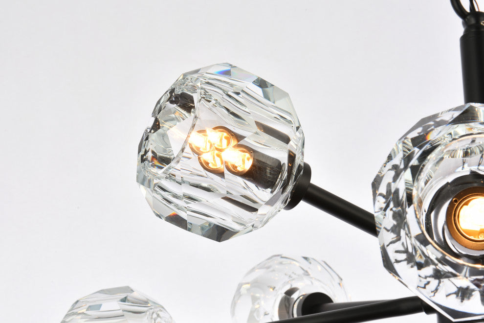 8 Light Pendant, Black