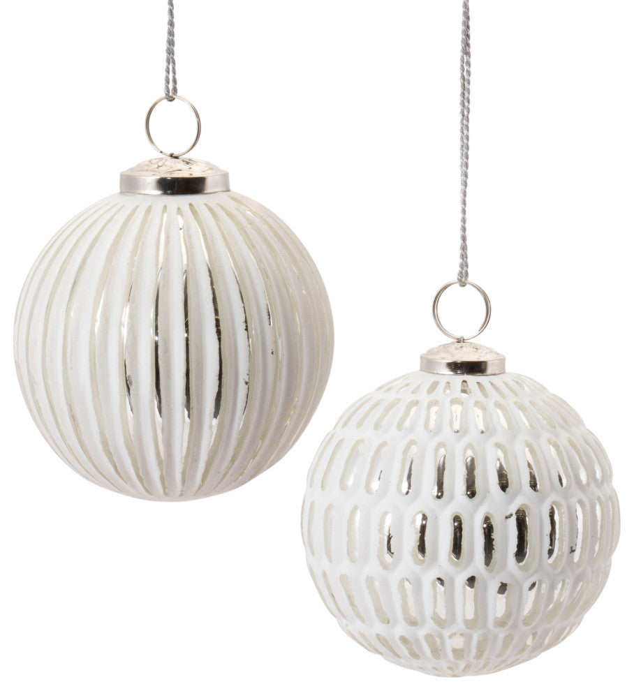 Frosted Glass Ball Ornament, 6-Piece Set