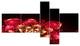 Fractal Pink Flower, Floral Art Canvas Print, 60"x32", 5 panels