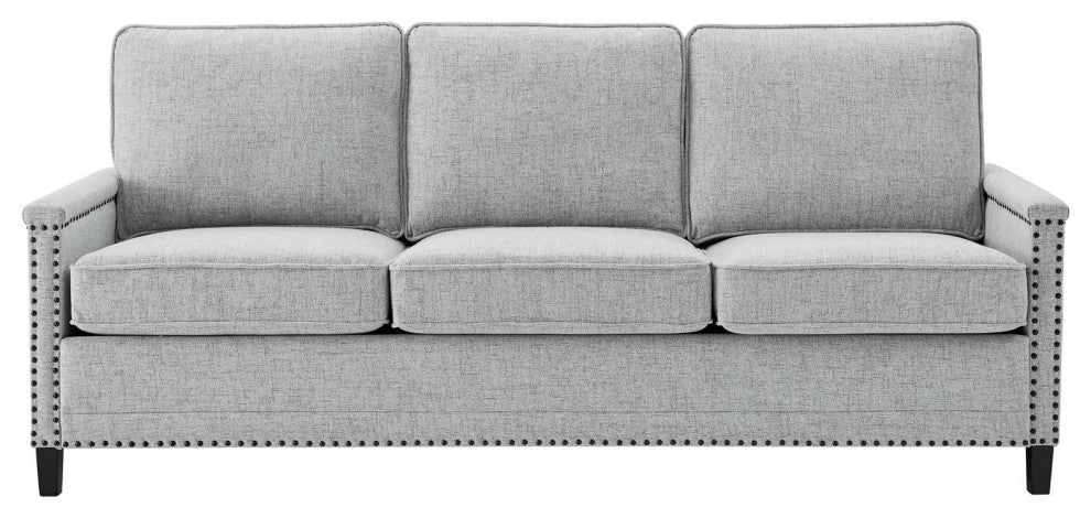Sofa, Fabric, Grey Gray, Modern, Living Lounge Room Hotel Lobby Hospitality