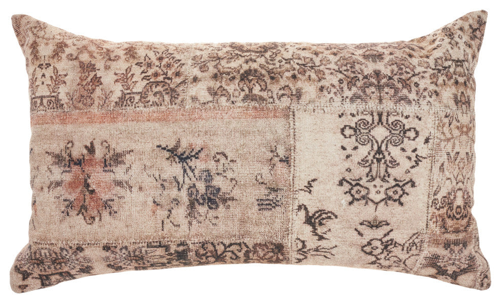 Nicole Curtis GT434 Throw Pillow, Grey/Multi, 14" X 24"