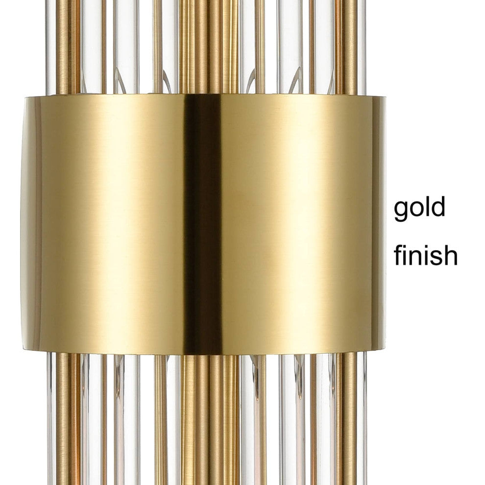 Modern Crystal Wall Sconce Set of 2, Gold
