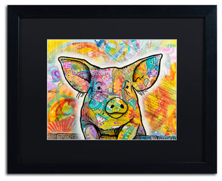 Dean Russo 'The Pig' Art, Black Frame, Black Mat, 20x16