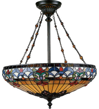 Quoizel TF1781VB Four Light Pendant Belle Fleur Vintage Bronze