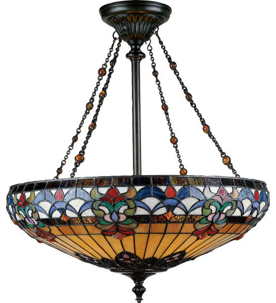 Quoizel TF1781VB Four Light Pendant Belle Fleur Vintage Bronze