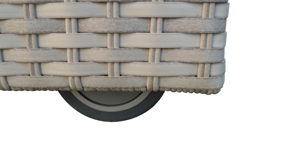 Fairmont Wheeled Chaise Set of 2 Outdoor Wicker Patio Furniture in White