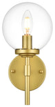 1 Light Brass And Clear Bath Sconce