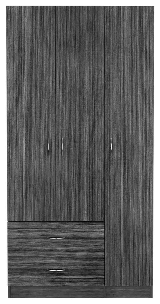 Three Door Armoire Clark, Bedroom, Smoky Oak / White