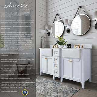 Adeline Vanity Set, White, 60", Double Sink