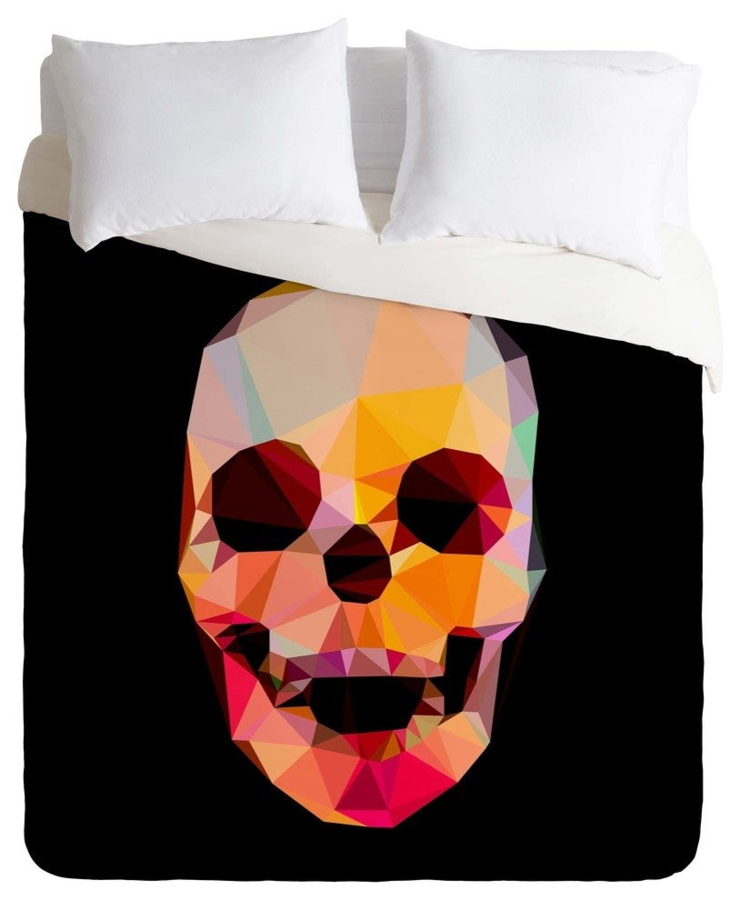 Deny Designs Three Of The Possessed Skull Sunrise Duvet Cover - Lightweight