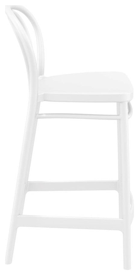Compamia Victor Contemporary Resin Indoor Outdoor Counter Stool White