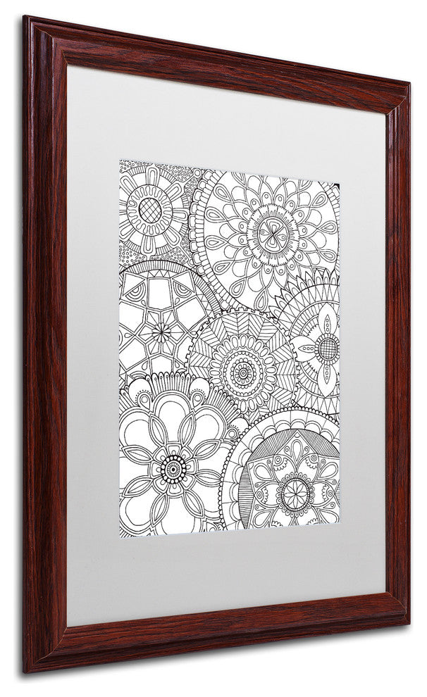 Hello Angel ''Family Mandalas'' Art, Wood Frame, White Mat, 20x16