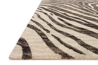 Wool Hooked Zebra Animal Print Masai MAS-01 Area Rug by Loloi, Java / Ivory, 7'9"