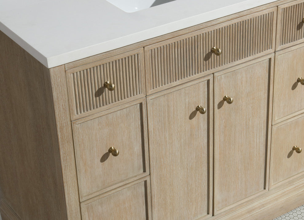 Redondo Bathroom Vanity, Ash Oak, 42", Single Sink, Freestanding