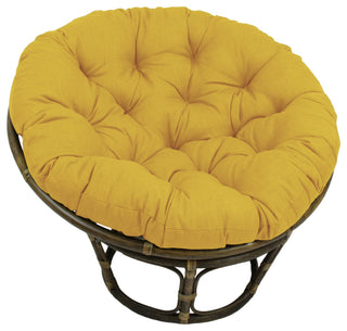 44" Solid Outdoor Spun Polyester Papasan Cushion, Fits 42" Papasan Frame, Lemon