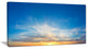 "Bright Blue Evening Sky Panorama" Contemporary Landscape Canvas Art, 40"x20"