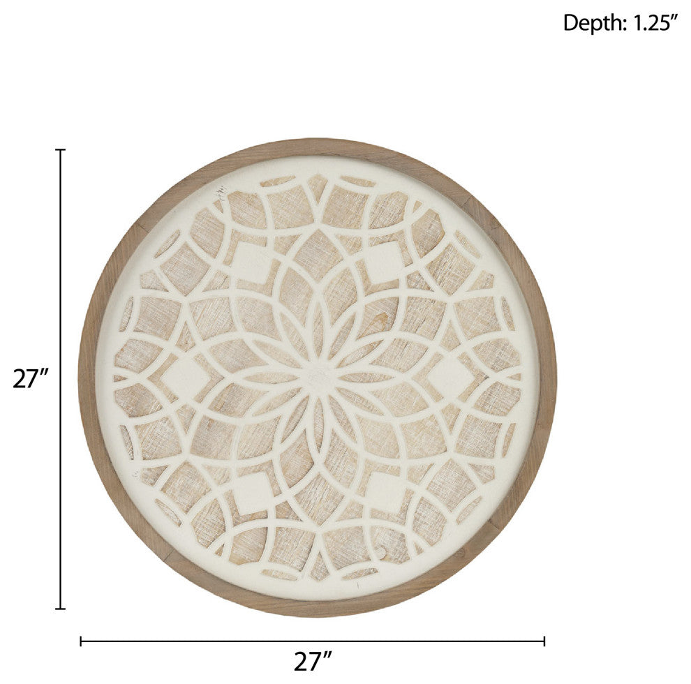Madison Park Medallion Boho Rustic Wood Round Wall Decor