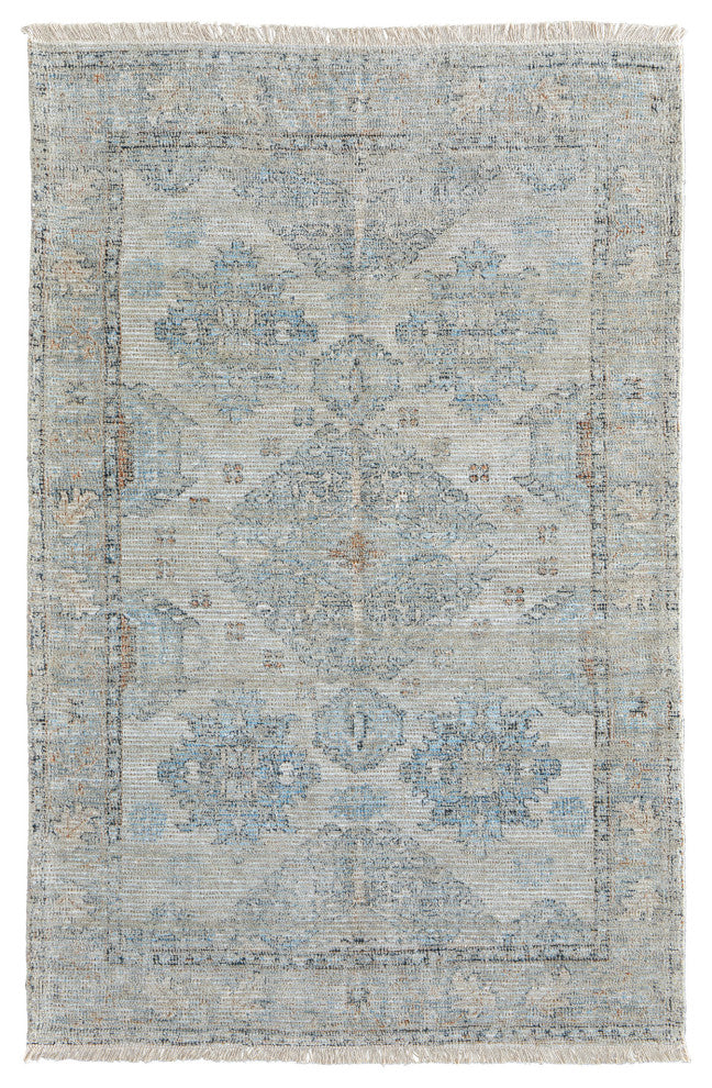 Weave & Wander Ramey Vintage Space Dyed Wool Rug, Tan/Gray, 10'x14'