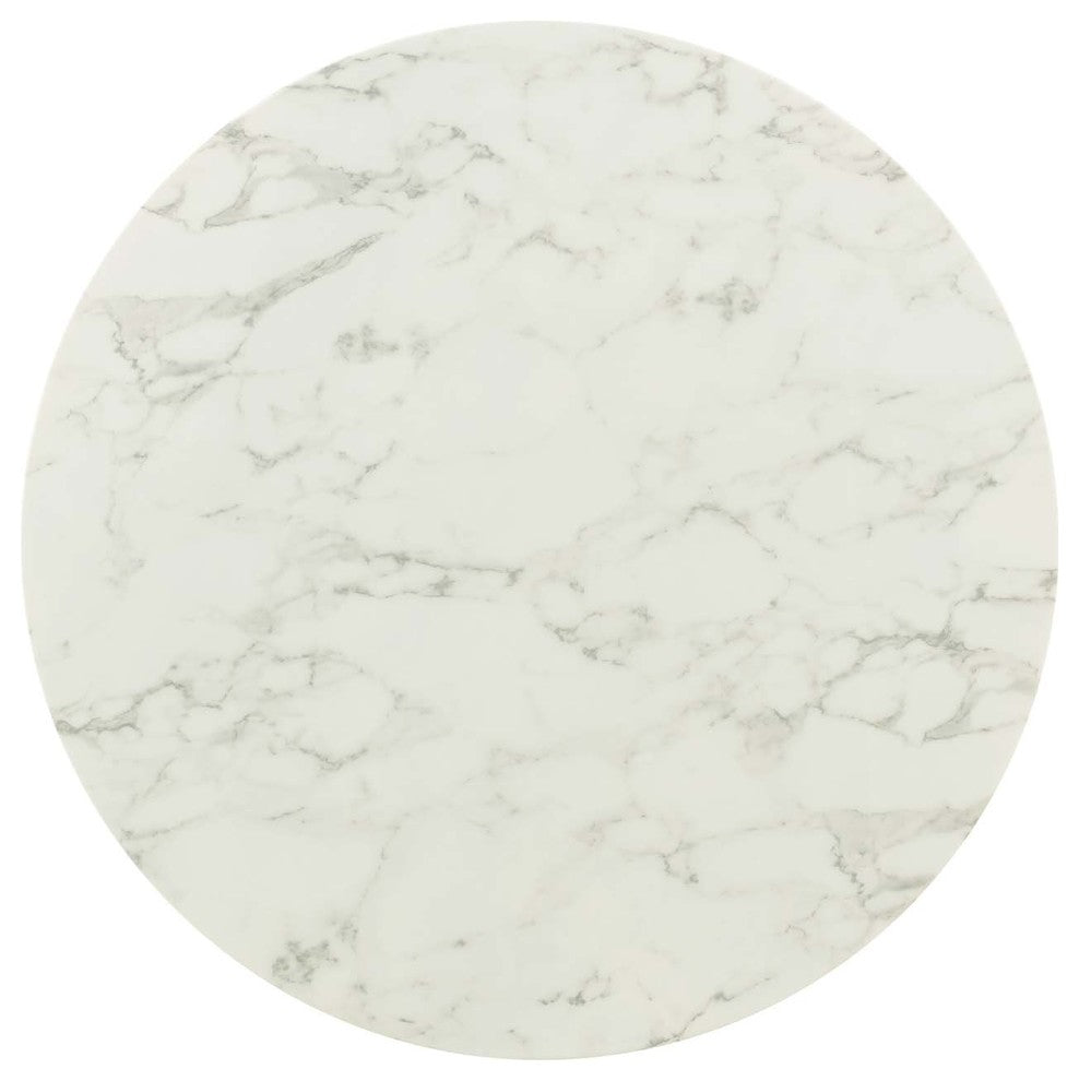 Lippa 40" Round Dining Table, Rose White