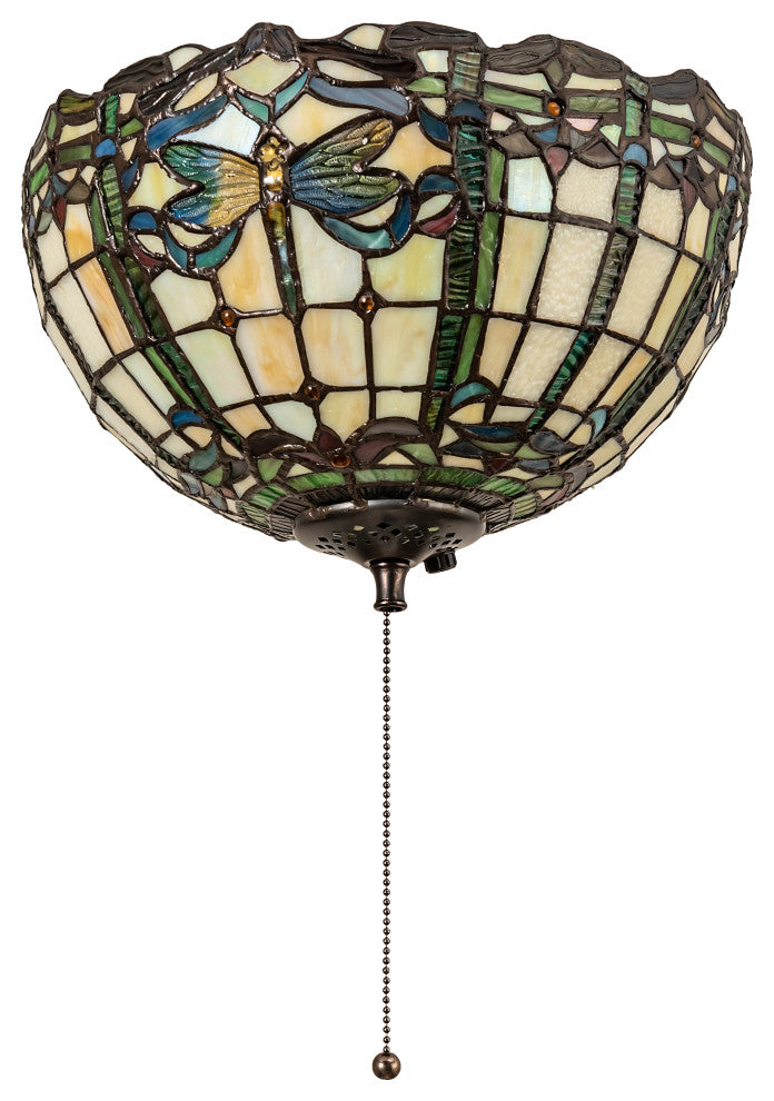 12 Wide Tiffany Dragonfly Fan Light